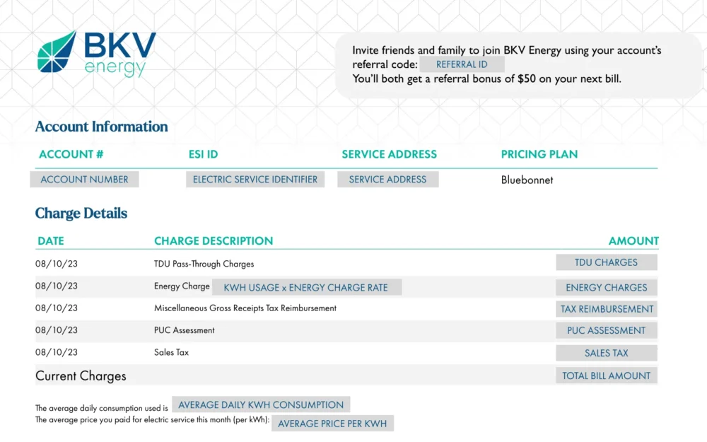 example electricity bill