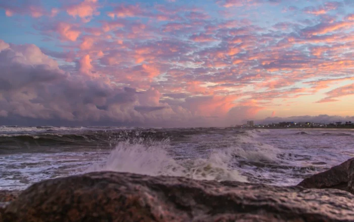storm off the coast of galveston texas